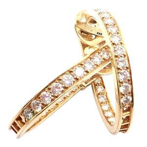 Van Cleef & Arpels Avignon 18k Yellow Gold Diamond Large Hoop Earrings Paper